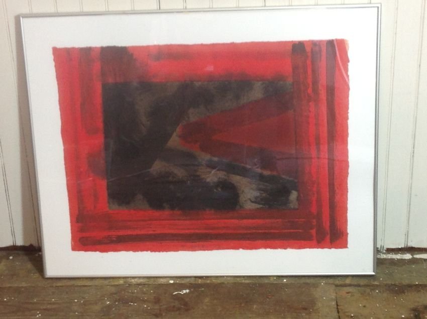 Howard Hodgkin Pencil Signed AP Here We Are in Croydon: Pencil signed artist proof by Howard Hodgkin titled Here we are in Croydon. Measures 22.25" by 29.75" signed AP Hodgkin 79