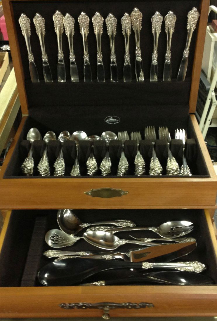 85pc Wallace "Grande Baroque" Sterling Silver Flatware (1 of 3)