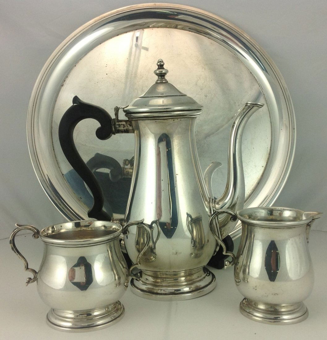 4 Piece Lunt Sterling Silver Tea Set (1 of 2)