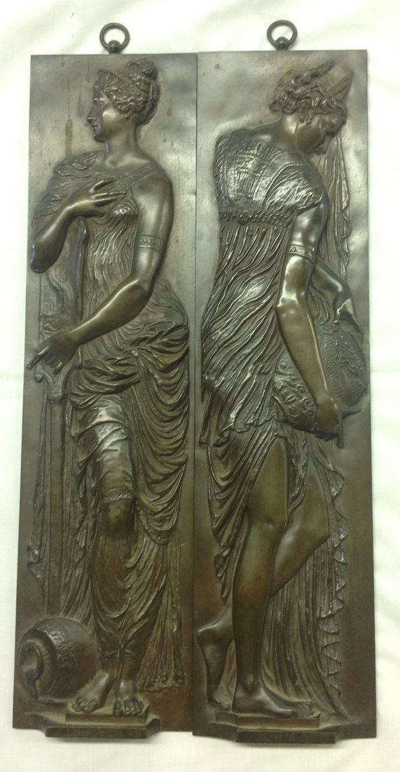 Pair of F Barbedienne Bronze Plaques (1 of 3)