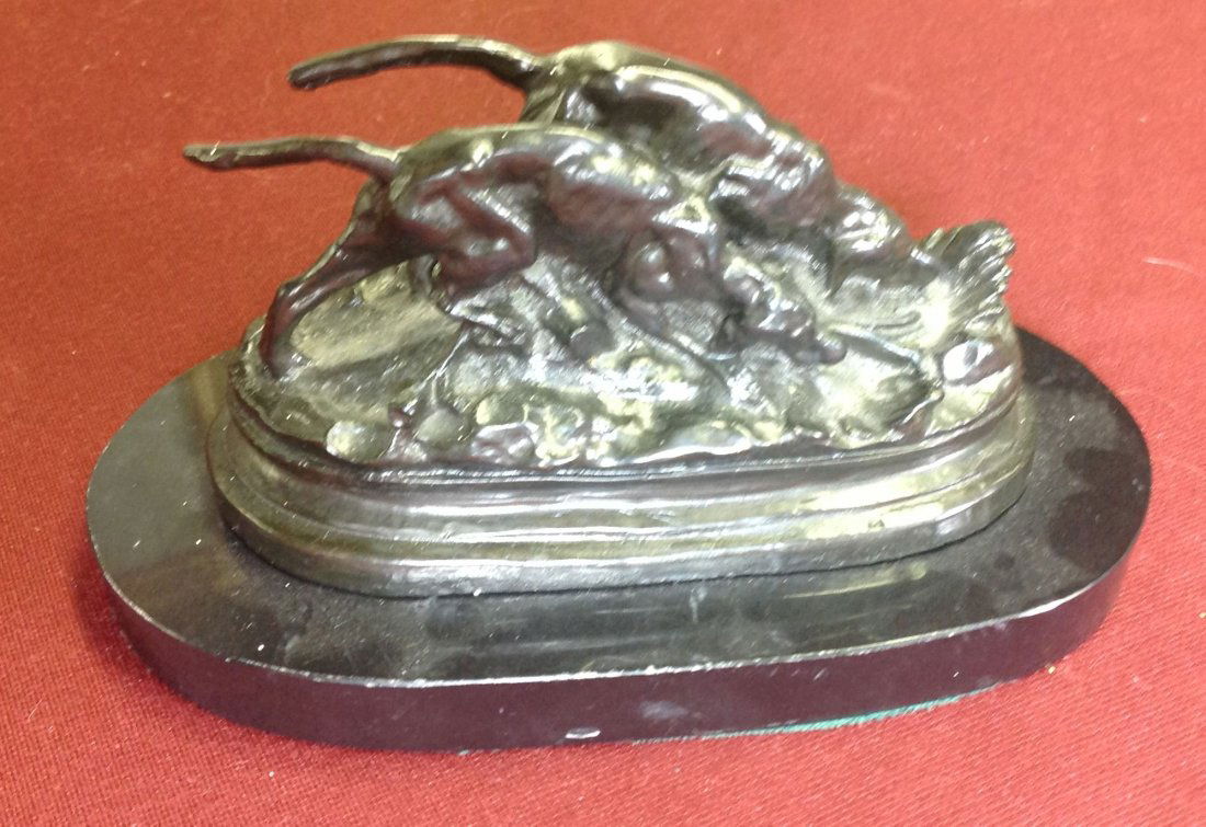 Bronze Hunting Dog Sculpture by Barye (1 of 2)