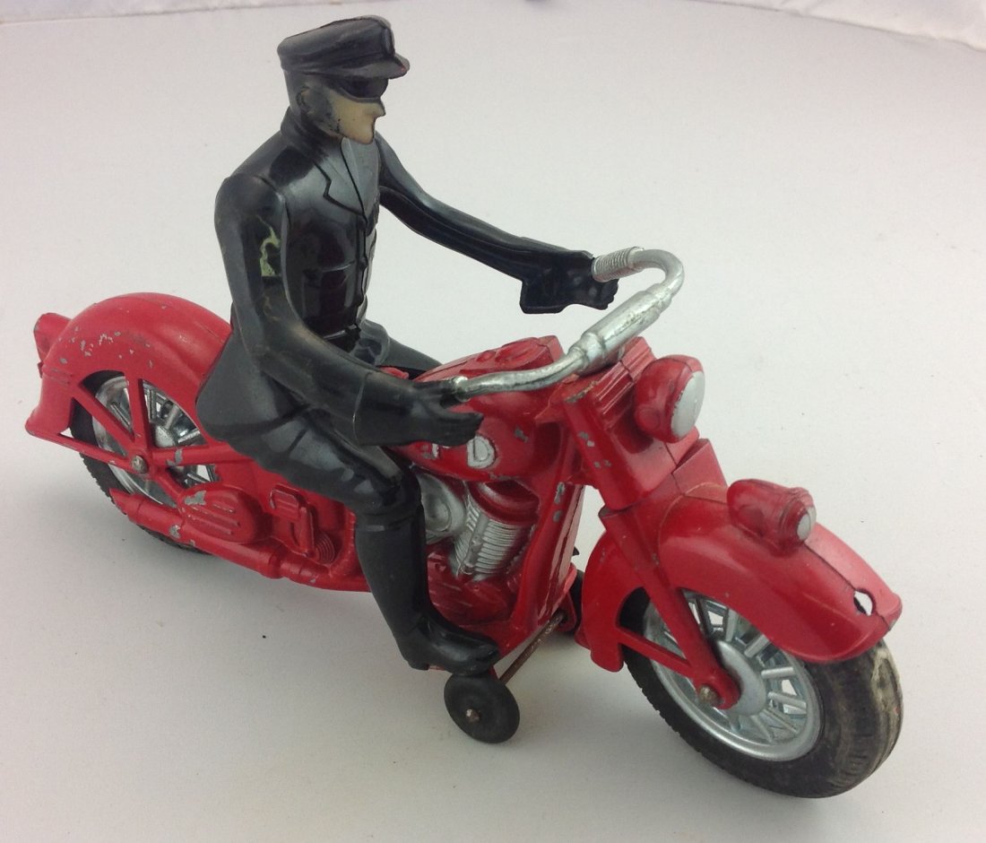 Hubley Kiddie Toy Die Cast PD Motorcycle Plastic Rider (1 of 3)