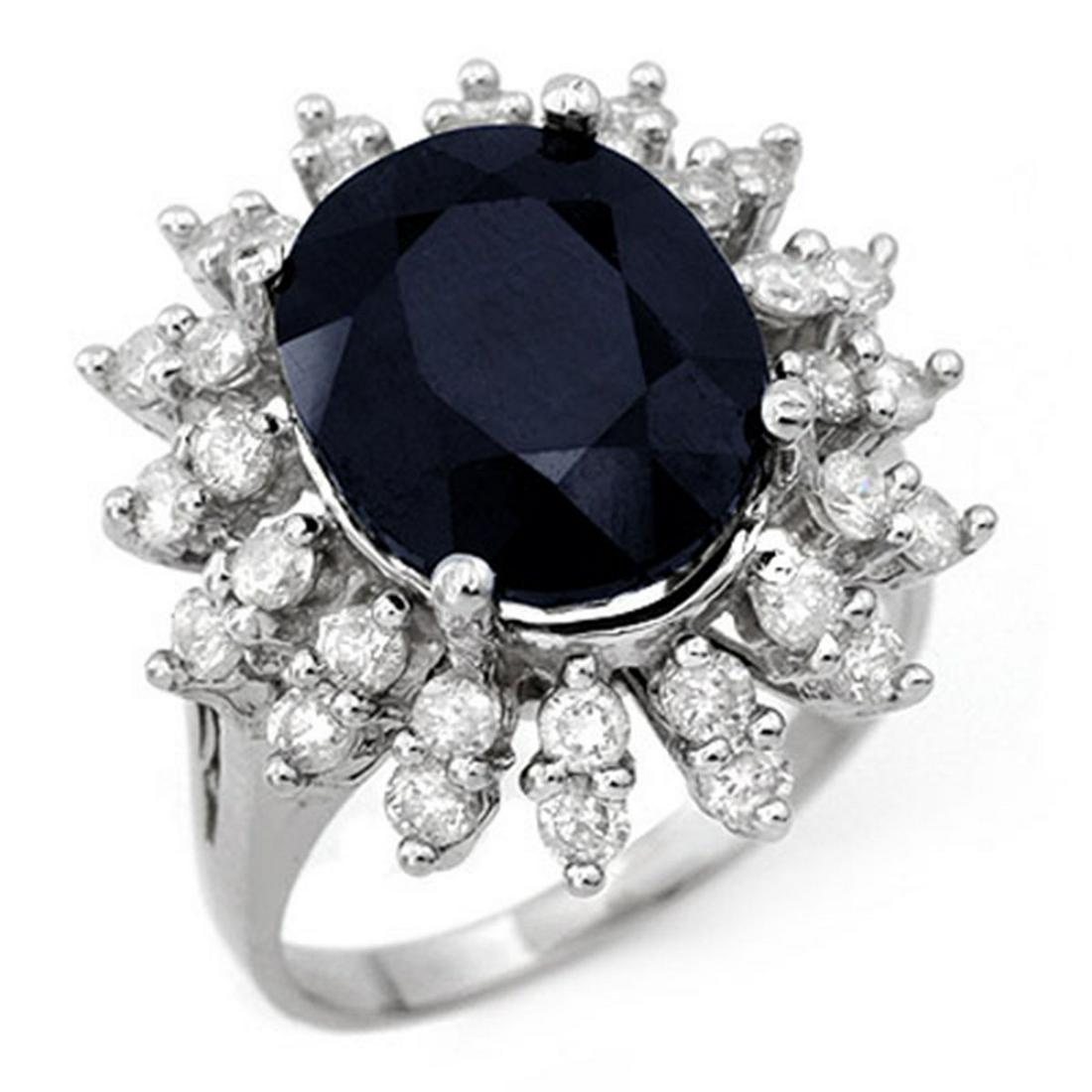 9.85 ctw Blue Sapphire & Diamond Ring 14K White Gold: 9.85 ctw Blue Sapphire & Diamond Ring 14K White Gold Designer Brand Luxury Jewelry, made in the USA Suggested Retail Price: $9,450 Factory offers perfect factory sizing, for all rings & custom lengt