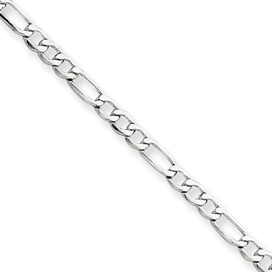 14k 2.5 mm White Gold Figaro Chain Bracelet - 10 in.: One piece 14k 2.5 mm White Gold Figaro Chain Bracelet - 10 in. SKU: 3K164993