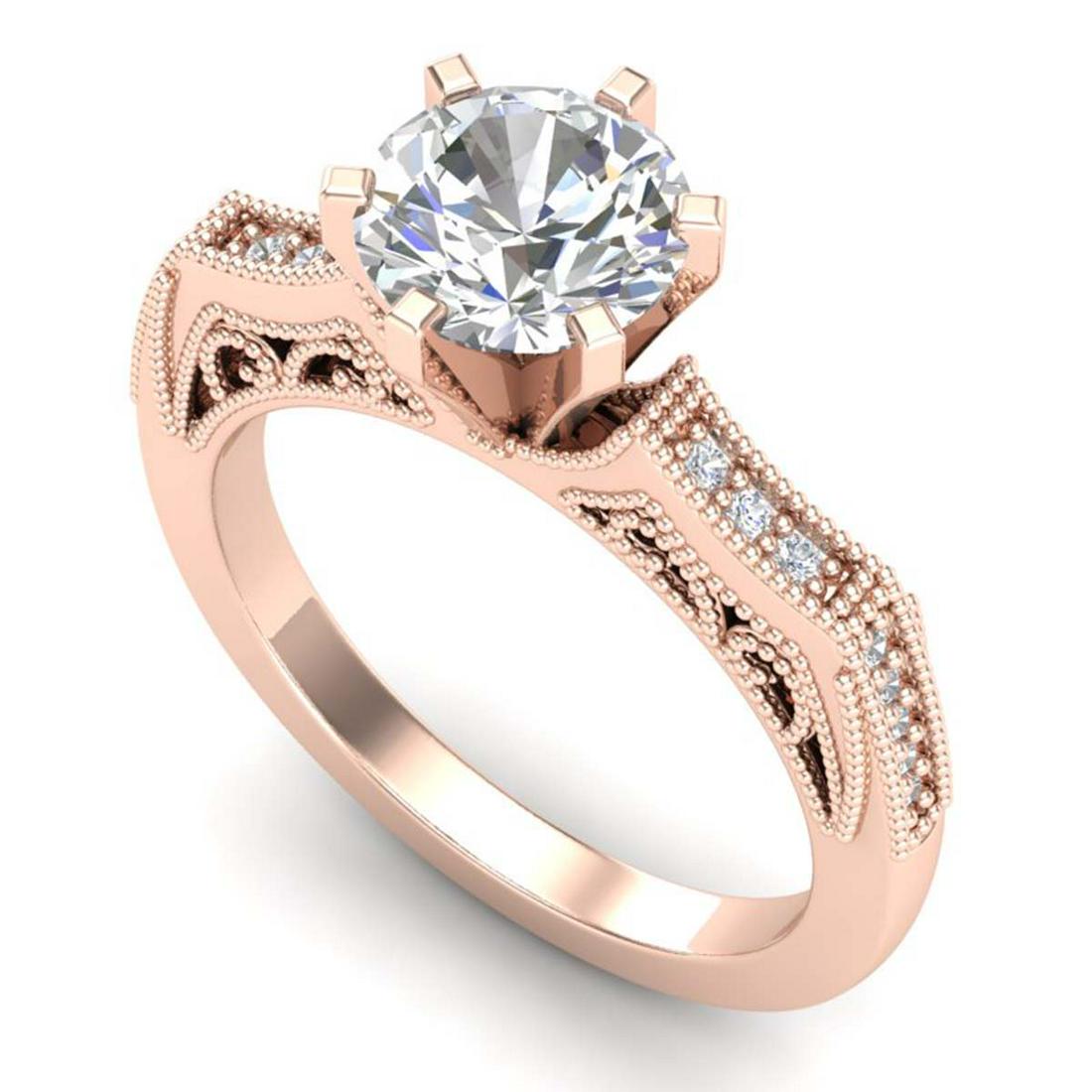 1.51 ctw VS/SI Diamond Solitaire Art Deco Ring 18K Rose: 1.51 ctw VS/SI Diamond Solitaire Art Deco Ring 18K Rose Gold Designer Brand Luxury Jewelry, made in the USA Suggested Retail Price: $29,500 Factory offers perfect factory sizing, for all rings & custo
