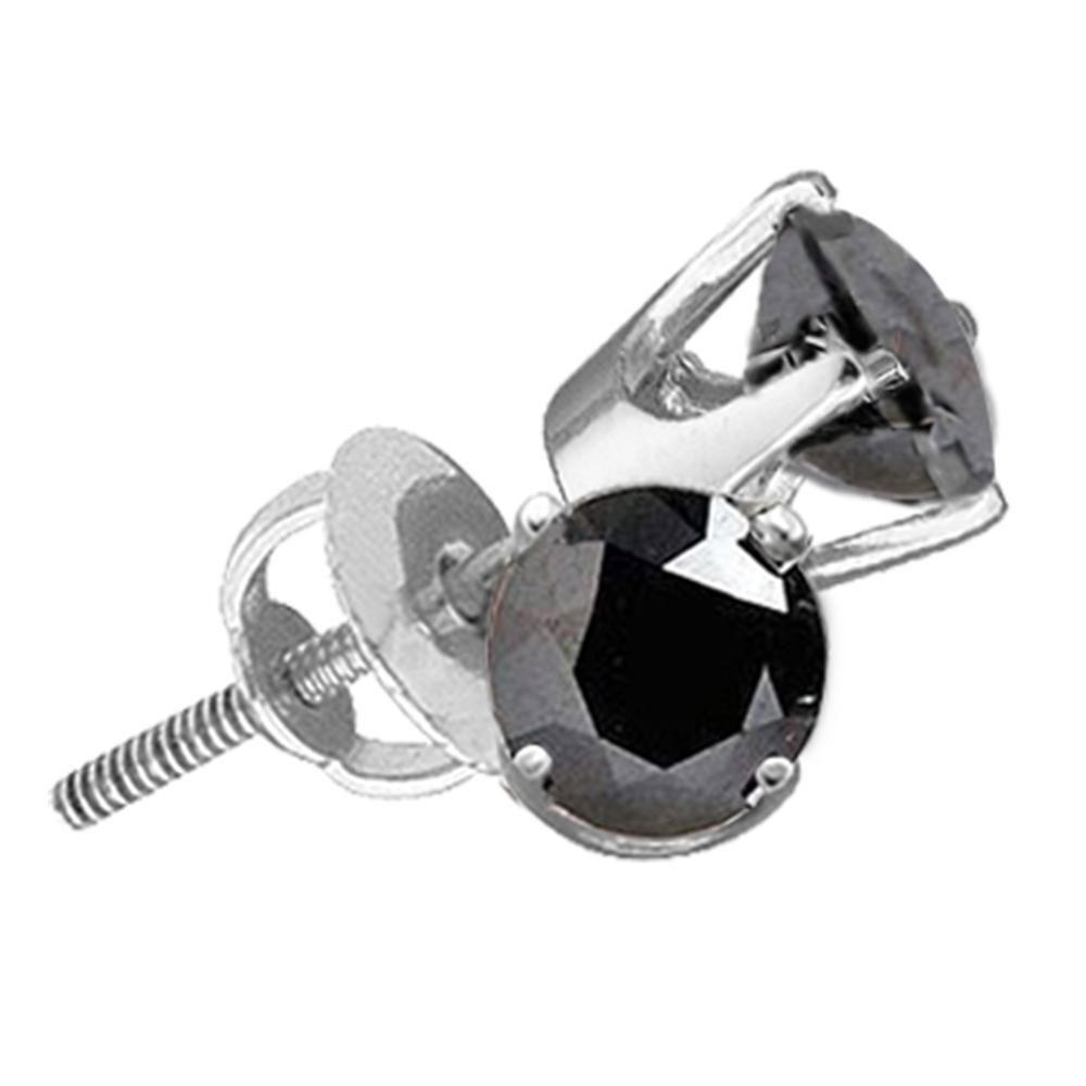 Sterling Silver Unisex Round Black Color Enhanced: Sterling Silver Unisex Round Black Color Enhanced Diamond Solitaire Earrings 1/6 Cttw Manufacturer Model: JSC-62861 Description Sterling Silver Unis