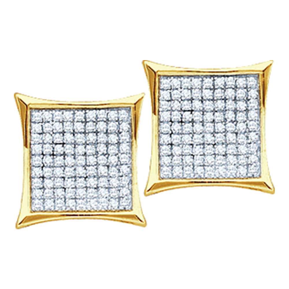 Yellow-tone Sterling Silver Round Diamond Square Kite: Yellow-tone Sterling Silver Round Diamond Square Kite Cluster Stud Earrings 1/10 Cttw Manufacturer Model: JSC-57623 Description Yellow-tone Sterling