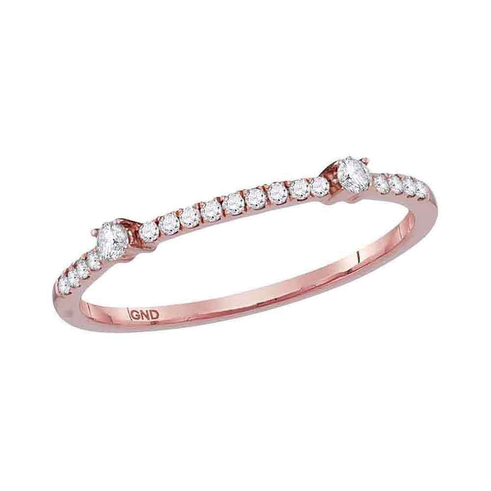 10kt Rose Gold Round Diamond Single Row Stackable Band: 10kt Rose Gold Round Diamond Single Row Stackable Band Ring 1/6 Cttw Manufacturer Model: JSC-117824 Description 10kt Rose Gold Womens Round Diam