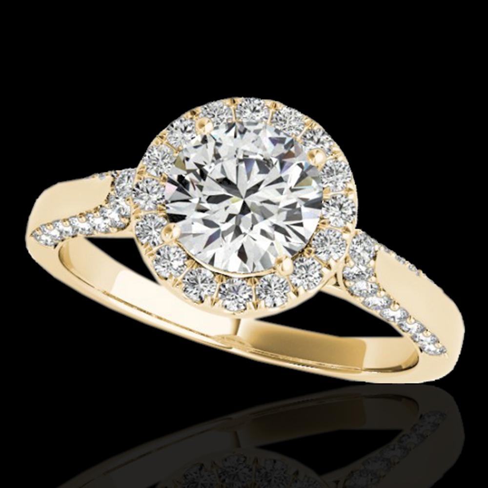 1.5 ctw Certified Diamond Solitaire Halo Ring 10k: SKU: 33564 ---- 1.5 ctw Certified Diamond Solitaire Halo Ring 10k Yellow Gold Designer Brand Luxury Jewelry, made in the USA Suggested Retail Price: $16,500 Factory offers perfect factory sizing, for 