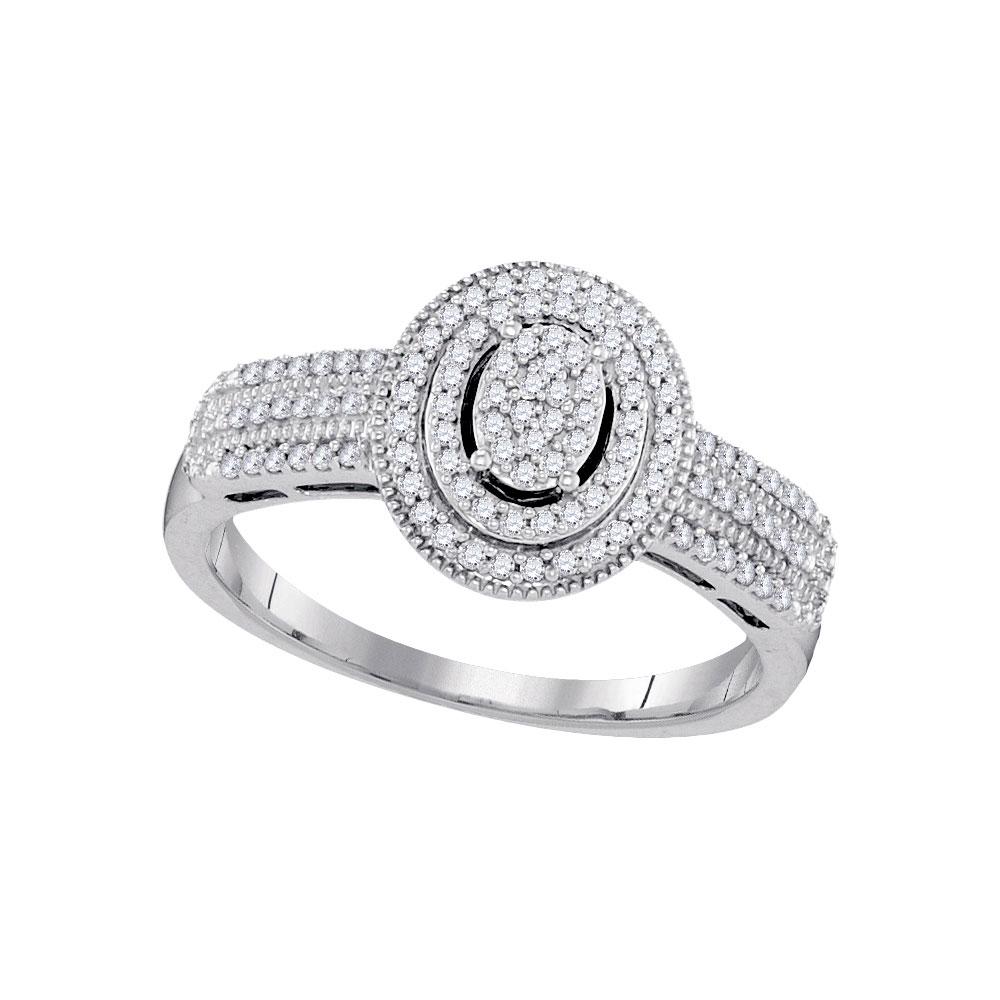 10kt White Gold Round Diamond Oval Cluster Bridal: SKU: RB98436 ---- 10kt White Gold Round Diamond Oval Cluster Bridal Wedding Engagement Ring 1/4 Cttw Manufacturer Model: JSC-98436 Description 1