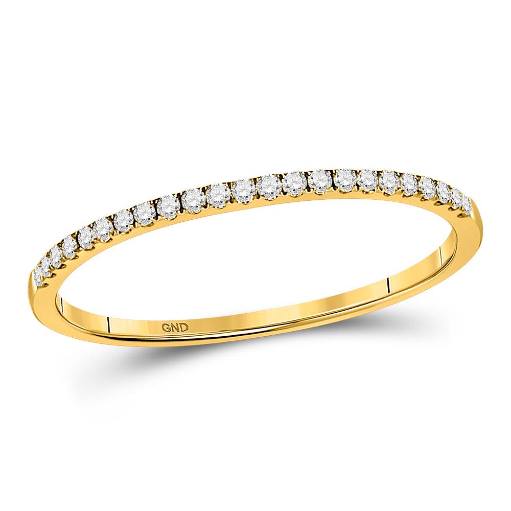 10kt Yellow Gold Round Diamond Timeless Stackable Band: SKU: RB118103 ---- 10kt Yellow Gold Round Diamond Timeless Stackable Band Ring 1/8 Cttw Manufacturer Model: JSC-118103 Description 10kt Yellow G