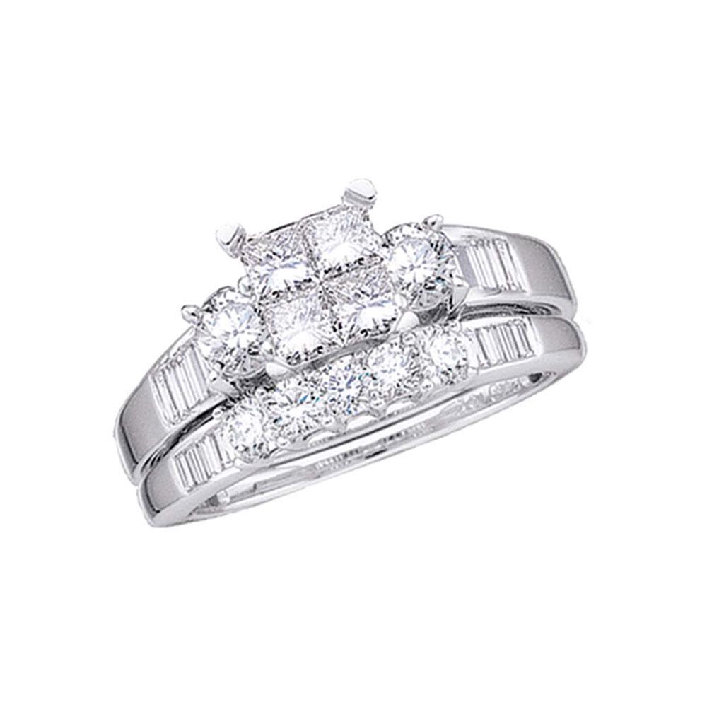 10kt White Gold Womens Princess Diamond Bridal Wedding: 10kt White Gold Womens Princess Diamond Bridal Wedding Engagement Ring Band Set 1.00 Cttw Size 9 Manufacturer's Suggested Retail Price: $3800.00 Manufacturer Model: GND-60151 Descrip