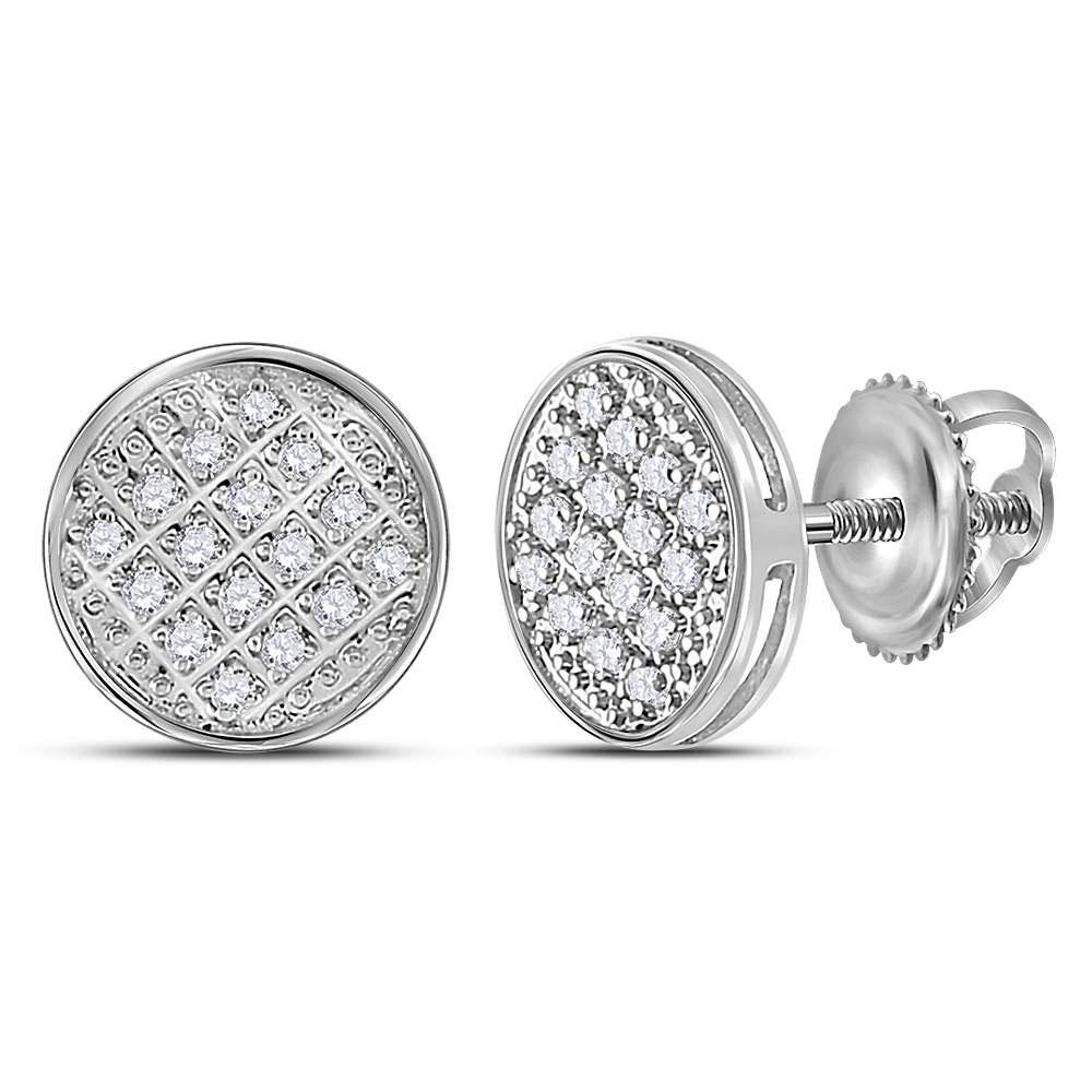 10kt White Gold Mens Round Diamond Circle Cluster Stud: 10kt White Gold Mens Round Diamond Circle Cluster Stud Earrings 1/12 Cttw Manufacturer's Suggested Retail Price: $410.00 Manufacturer Model: GND-117931 Description