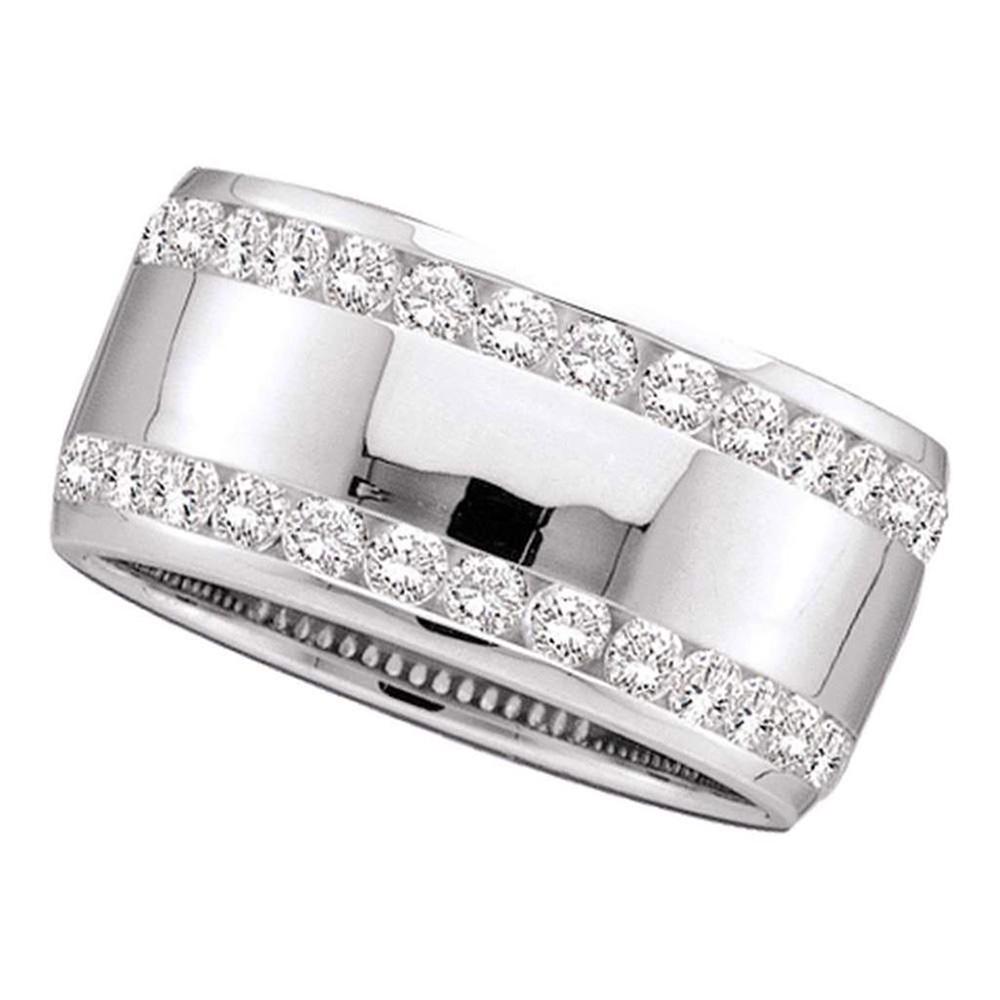 14kt White Gold Womens Round Channel-set Diamond Double: 14kt White Gold Womens Round Channel-set Diamond Double Row Wedding Band 1.00 Cttw Manufacturer's Suggested Retail Price: $5590.00 Manufacturer Model: GND-40745 Description