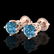 1.26 ctw Fancy Intense Blue Diamond Art Deco Earrings