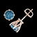 1.26 ctw Fancy Intense Blue Diamond Art Deco Earrings - 3