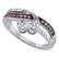 10kt White Gold Womens Round Brown Diamond Heart Band