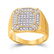 10kt Yellow Gold Mens Round Diamond Square Cluster Ring