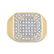 10kt Yellow Gold Mens Round Diamond Square Cluster Ring - 2