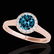1.11 ctw SI Certified Fancy Blue Diamond Halo Ring 10k