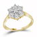 Yellow-tone Sterling Silver Womens Round Diamond