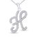 10kt White Gold Womens Round Diamond Cursive Letter H