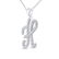 10kt White Gold Womens Round Diamond Cursive Letter H - 2