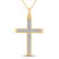 10kt Yellow Gold Womens Round Diamond Cross Religious