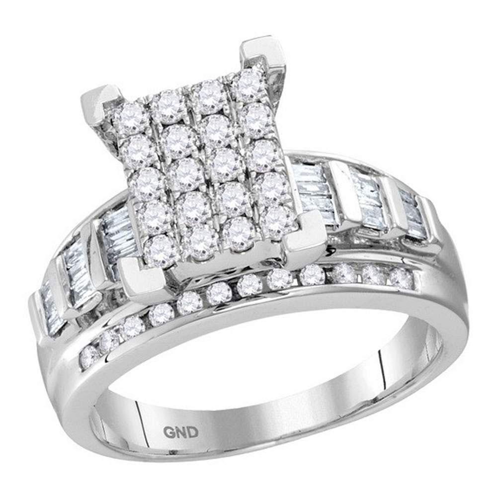 10kt White Gold Womens Round Diamond Cluster Bridal: 10kt White Gold Womens Round Diamond Cluster Bridal Wedding Engagement Ring 1/2 Cttw Size 6 Manufacturer's Suggested Retail Price: $1860.00 Manufacturer Model: GND-116364 Description