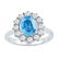 Sterling Silver Womens Oval Lab-Created Blue Topaz