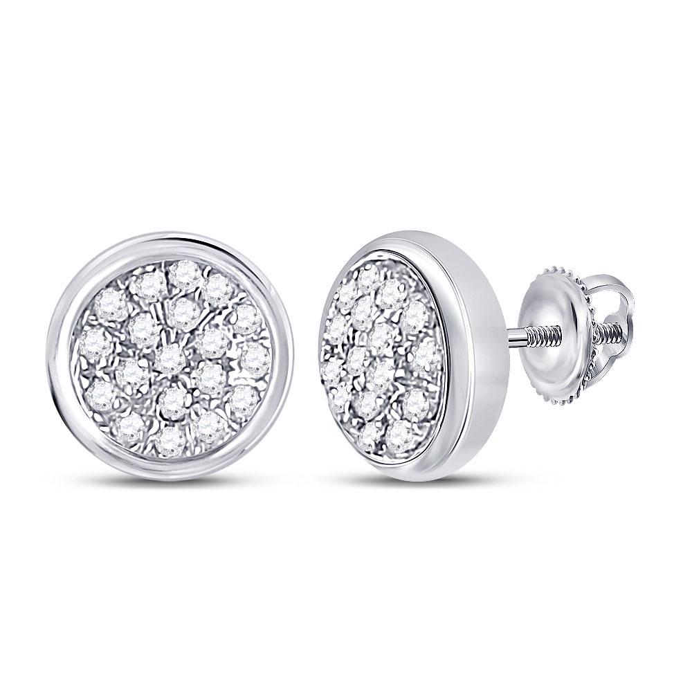 10kt White Gold Womens Round Diamond Concentric Cluster: 10kt White Gold Womens Round Diamond Concentric Cluster Screwback Earrings 1/10 Cttw Manufacturer's Suggested Retail Price: $440.00 Manufacturer Model: GND-108286 Description
