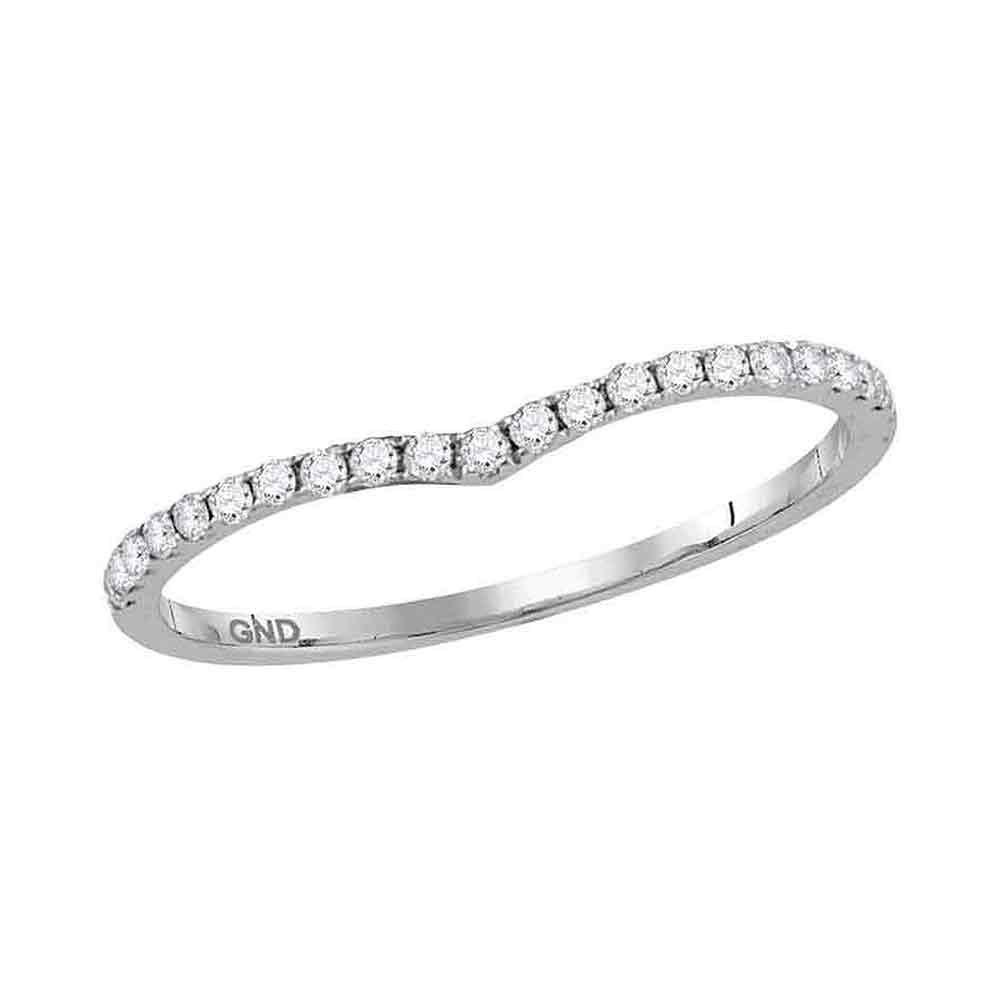 14kt White Gold Womens Round Diamond Chevron Stackable: 14kt White Gold Womens Round Diamond Chevron Stackable Band Ring 1/6 Cttw Manufacturer's Suggested Retail Price: $880.00 Manufacturer Model: GND-118742 Description