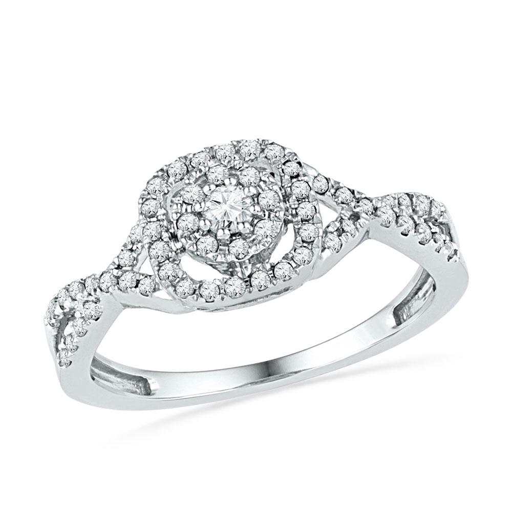 10kt White Gold Womens Round Diamond Solitaire Twist: 10kt White Gold Womens Round Diamond Solitaire Twist Bridal Wedding Engagement Ring 1/3 Cttw Manufacturer's Suggested Retail Price: $1060.00 Manufacturer Model: GND-100856 Descriptio