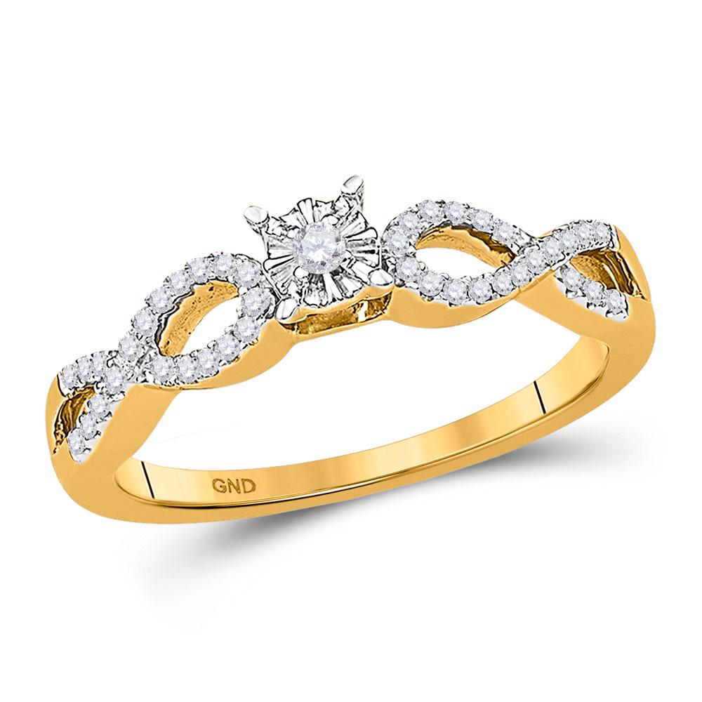 10kt Yellow Gold Womens Round Diamond Solitaire Twist: 10kt Yellow Gold Womens Round Diamond Solitaire Twist Promise Ring 1/6 Cttw Manufacturer's Suggested Retail Price: $ 760.00