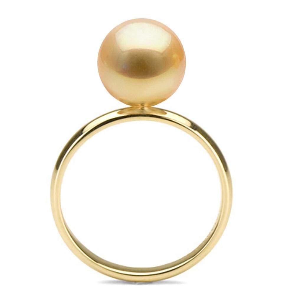 Golden South Sea Pearl Classic Solitaire Ring: Golden South Sea Pearl Classic Solitaire Ring 7 / 11.0-12.0mm / 14K Yellow Gold