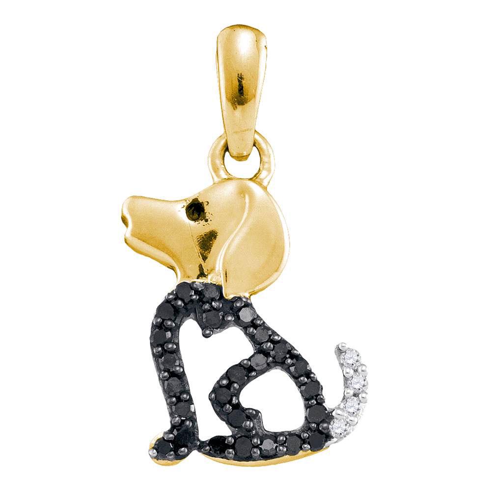 10kt Yellow Gold Womens Round Black Color Enhanced: 10kt Yellow Gold Womens Round Black Color Enhanced Diamond Puppy Dog Animal Pendant 1/8 Cttw Manufacturer's Ref. No.: 92424 Manufacturer's Suggested Retail Price: $ 470.00