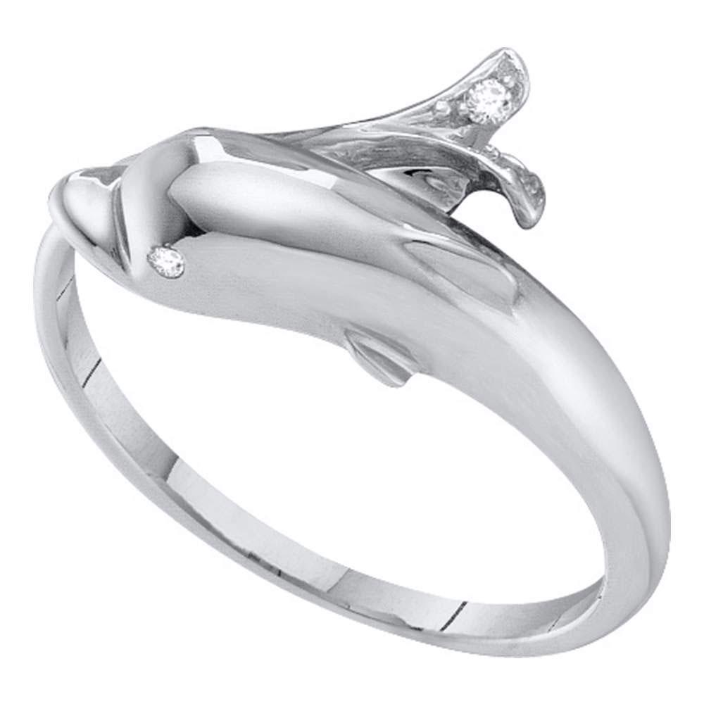 10kt White Gold Womens Round Diamond Dolphin Fish: 10kt White Gold Womens Round Diamond Dolphin Fish Animal Wrap Ring .03 Cttw Manufacturer's Ref. No.: 55842 Manufacturer's Suggested Retail Price: $ 470.00