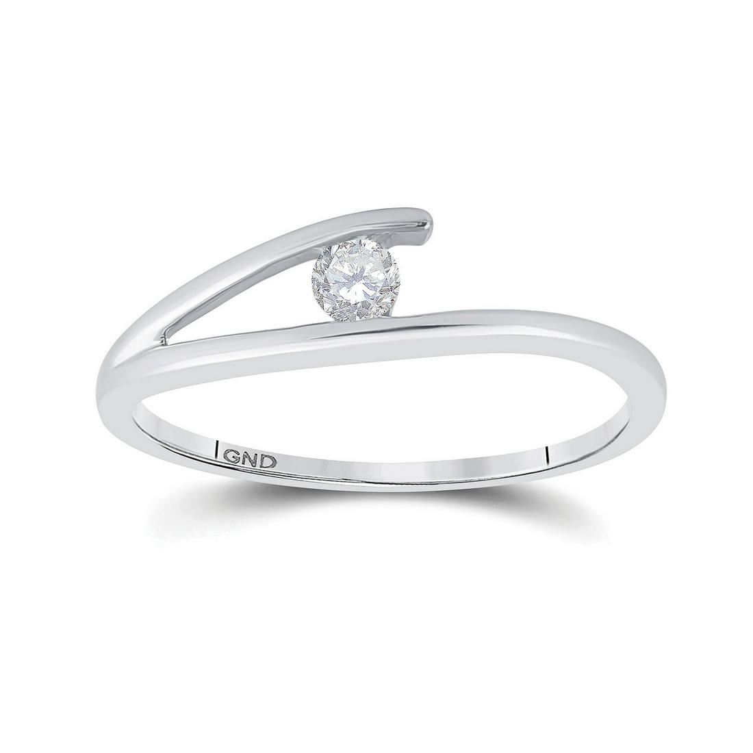 10kt White Gold Womens Round Diamond Solitaire Promise: 10kt White Gold Womens Round Diamond Solitaire Promise Ring 1/10 Cttw Manufacturer's Ref. No.: 26001 Manufacturer's Suggested Retail Price: $ 590.00