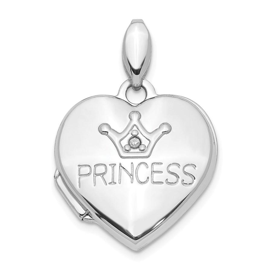 14k White Gold Diamond Princess Locket Pendant - 22 mm: 14k White Gold Diamond Princess Locket Pendant - 22 mm Your winning item will match the quality of the product shown. Dates will be according to listing, may or may not vary.