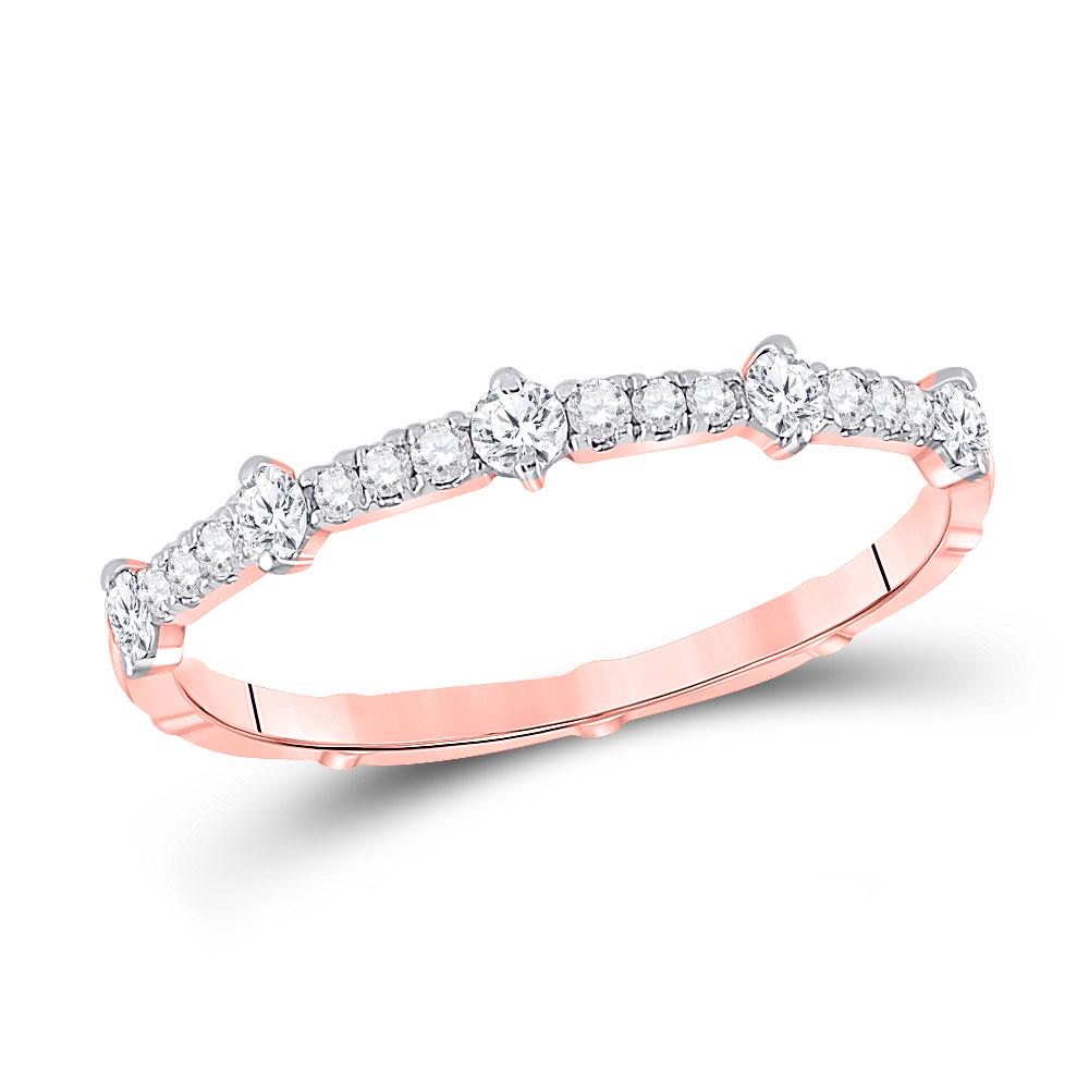 10kt Rose Gold Womens Round Diamond 5-Stone Stackable: 10kt Rose Gold Womens Round Diamond 5-Stone Stackable Band Ring 1/4 Cttw Manufacturer's Ref. No.: 153926 Manufacturer's Suggested Retail Price: $ 1060.00