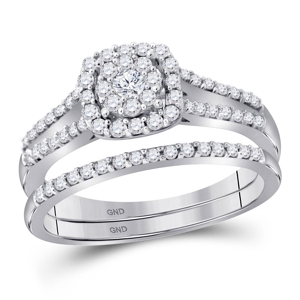 10kt White Gold Round Diamond Bridal Wedding Ring Band: 10kt White Gold Round Diamond Bridal Wedding Ring Band Set 1/2 Cttw Manufacturer's Ref. No.: 112361 Manufacturer's Suggested Retail Price: $ 2060.00
