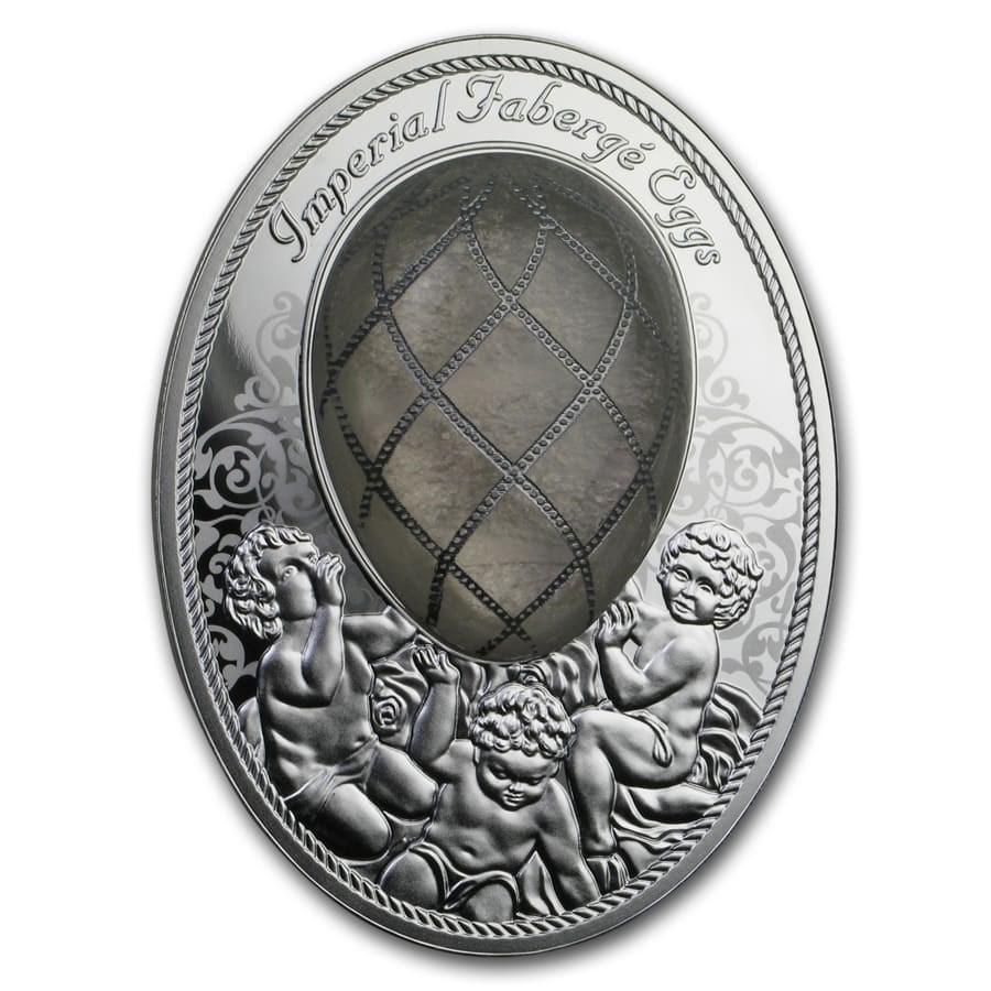 2019 Niue Silver FabergÃ© Eggs (Diamond Trellis Egg): 2019 Niue Silver FabergÃ© Eggs (Diamond Trellis Egg) Your winning item will match the quality of the product shown. Dates will be according to listing, may or may not vary.