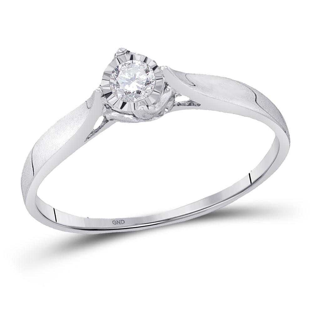 10kt White Gold Womens Round Diamond Solitaire Promise: 10kt White Gold Womens Round Diamond Solitaire Promise Ring 1/12 Cttw Manufacturer's Ref. No.: 94034 Manufacturer's Suggested Retail Price: $ 560.00