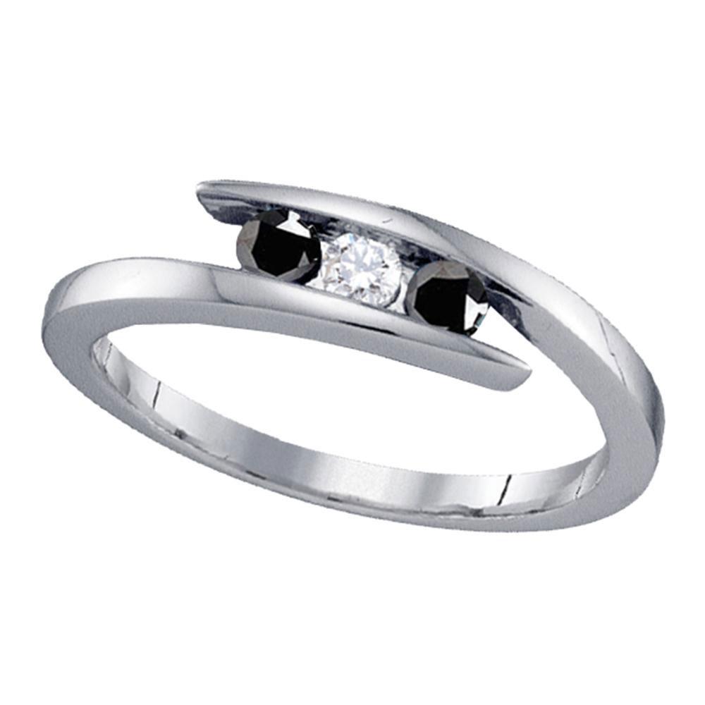 Sterling Silver Round Black Color Enhanced Diamond: Sterling Silver Round Black Color Enhanced Diamond 3-stone Bridal Wedding Ring 1/4 Cttw Manufacturer's Ref. No.: 70867 Manufacturer's Suggested Retail Price: $ 350.00