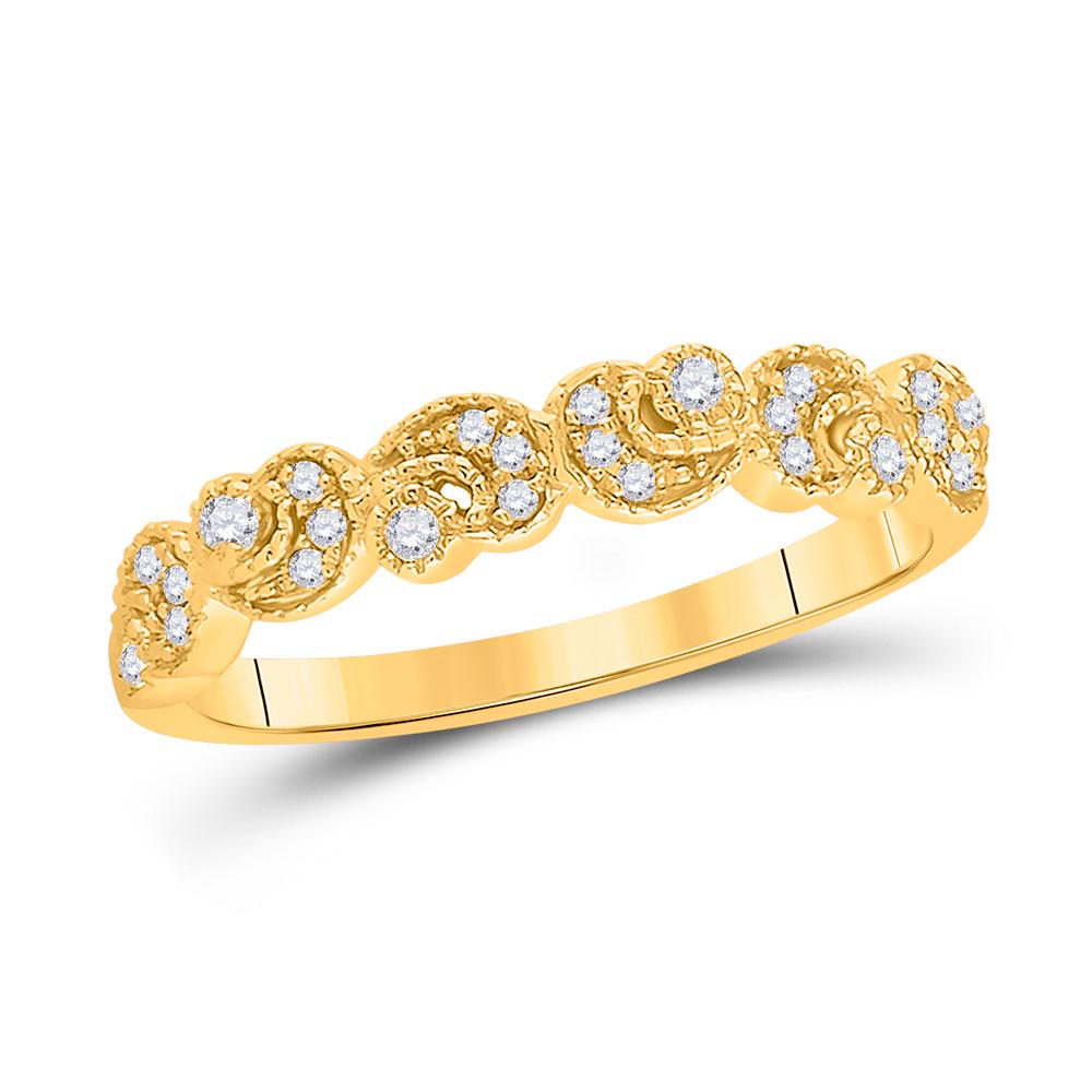 14kt Yellow Gold Womens Round Diamond Crescent: 14kt Yellow Gold Womens Round Diamond Crescent Stackable Band Ring 1/10 Cttw Manufacturer's Ref. No.: 118569 Manufacturer's Suggested Retail Price: $ 1180.00