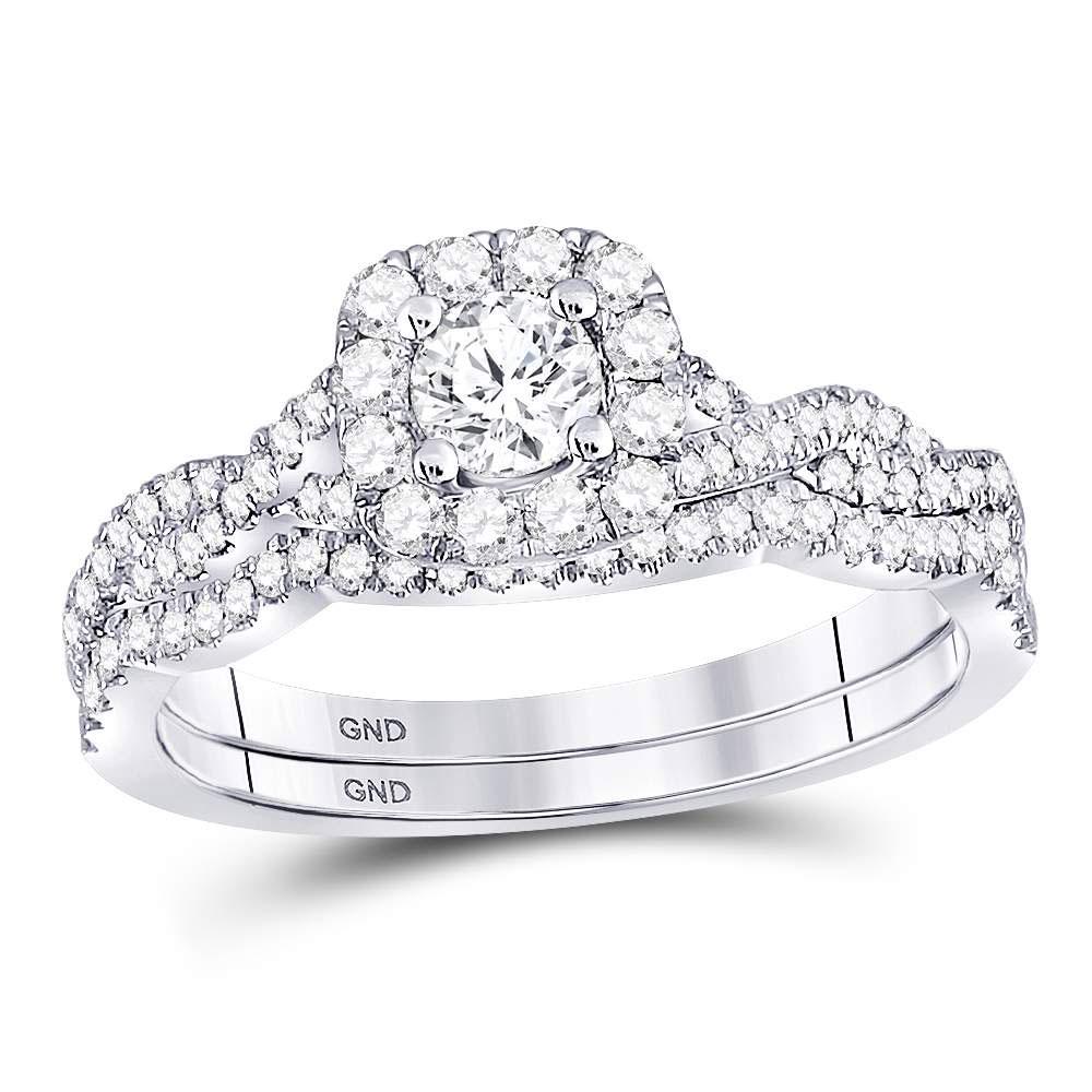 14kt White Gold Round Diamond Twist Bridal Wedding Ring: 14kt White Gold Round Diamond Twist Bridal Wedding Ring Band Set 5/8 Cttw Manufacturer's Ref. No.: 106355 Manufacturer's Suggested Retail Price: $ 3820.00