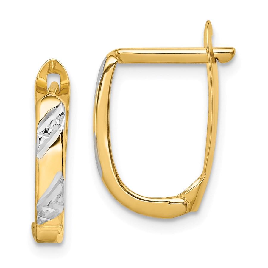 14k White Rhodium Diamond-cut Lever Back Hoop Earrings: 14k White Rhodium Diamond-cut Lever Back Hoop Earrings Your winning item will match the quality of the product shown. Dates will be according to listing, may or may not vary.