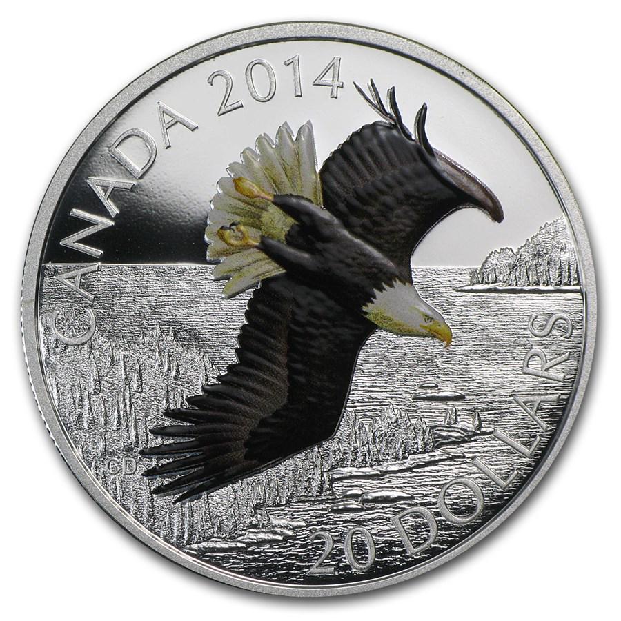2014 Canada 1 oz Silver $20 Soaring Bald Eagle: 2014 Canada 1 oz Silver $20 Soaring Bald Eagle Your winning item will match the quality of the product shown. Dates will be according to listing, may or may not vary.
