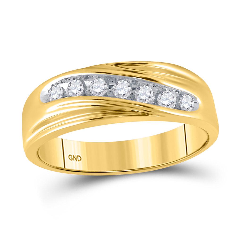 14kt Yellow Gold Mens Round Diamond Wedding Band Ring: 14kt Yellow Gold Mens Round Diamond Wedding Band Ring 1/4 Cttw Manufacturer's Ref. No.: 13848 Manufacturer's Suggested Retail Price: $ 1820.00