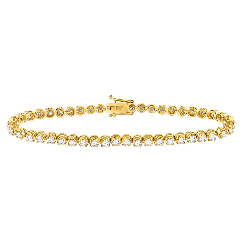14kt Yellow Gold Womens Round Diamond Classic Tennis: 14kt Yellow Gold Womens Round Diamond Classic Tennis Bracelet 4 Cttw Manufacturer's Ref. No.: 150215 Manufacturer's Suggested Retail Price: $ 12650.00